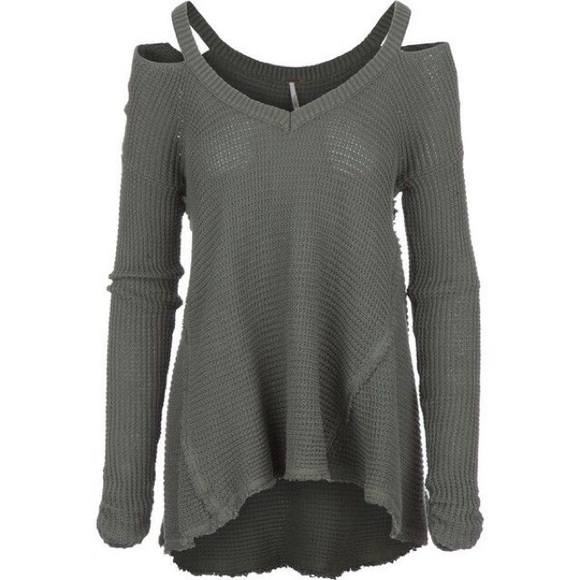 Free People Moonshine cold shoulder, waffle L/S - Picture 4 of 8